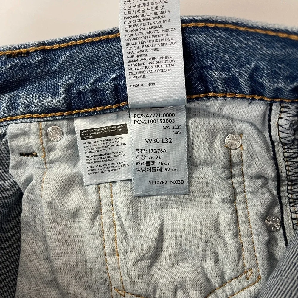 Levis Jeans Mens 30x32 Blue 565 Loose Straight Leg Denim Y2K Grunge Skate Baggy